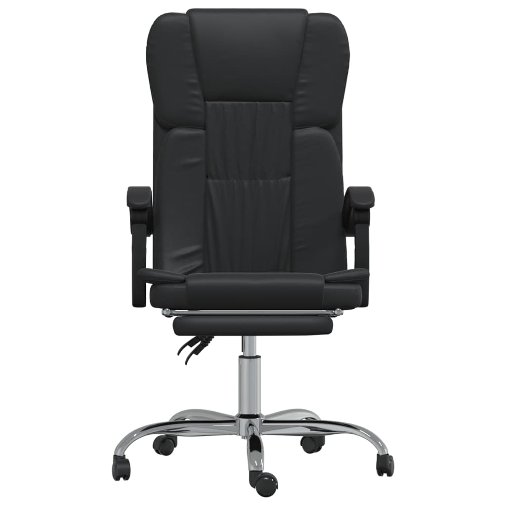 Silla de oficina Nusar reclinable con reposapiés negro 112,5-122x63x56 cm