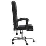 Silla de oficina Nusar reclinable con reposapiés negro 112,5-122x63x56 cm