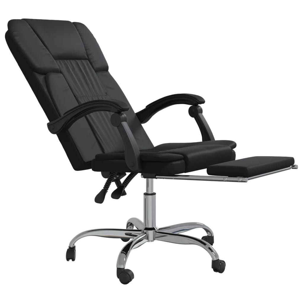 Silla de oficina Nusar reclinable con reposapiés negro 112,5-122x63x56 cm