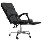 Silla de oficina Nusar reclinable con reposapiés negro 112,5-122x63x56 cm