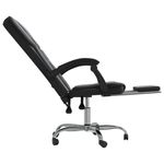 Silla de oficina Nusar reclinable con reposapiés negro 112,5-122x63x56 cm