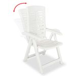 Pack de 6 sillas de exterior Breda reclinables blanco 108x60x61 cm