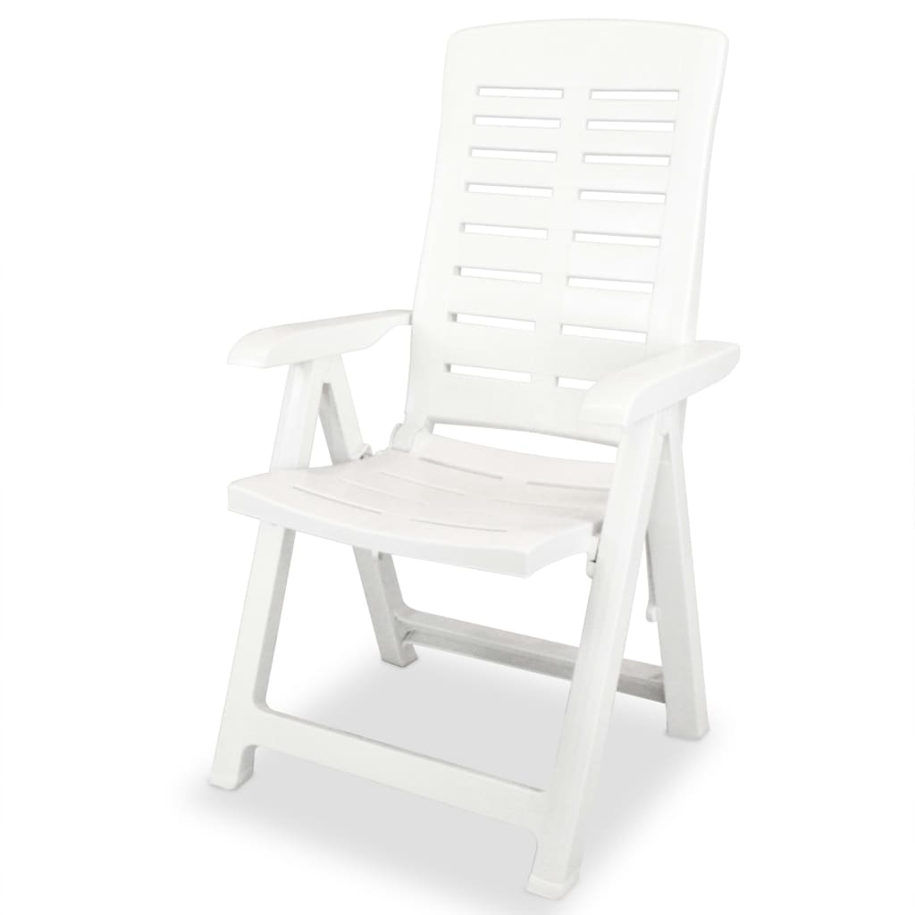 Pack de 6 sillas de exterior Breda reclinables blanco 108x60x61 cm