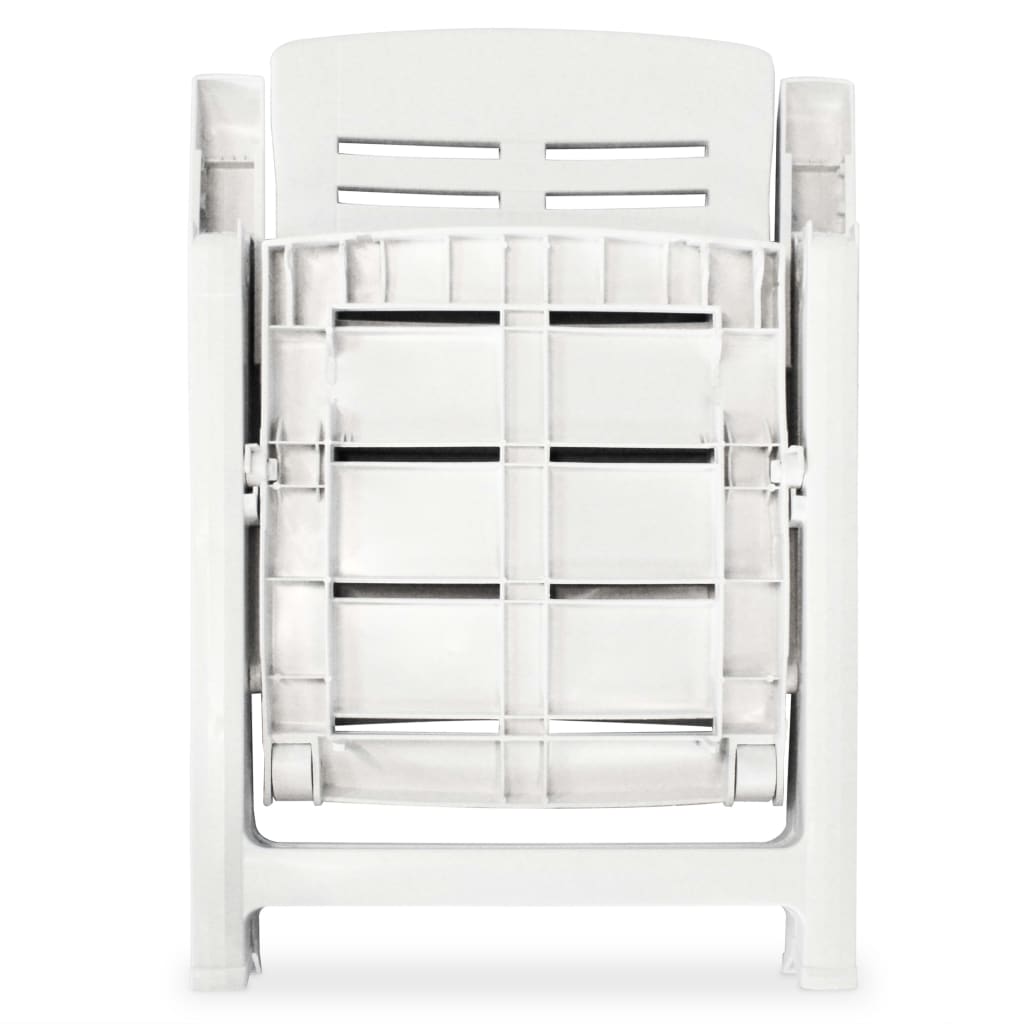 Pack de 6 sillas de exterior Breda reclinables blanco 108x60x61 cm