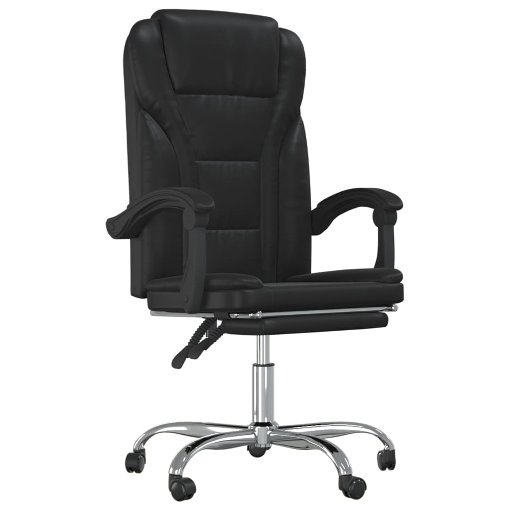 Silla de oficina Pulssar reclinable con reposapiés negro 112,5-122x63x56 cm
