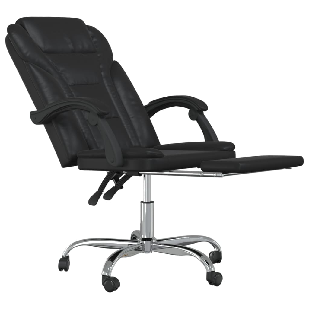 Silla de oficina Pulssar reclinable con reposapiés negro 112,5-122x63x56 cm
