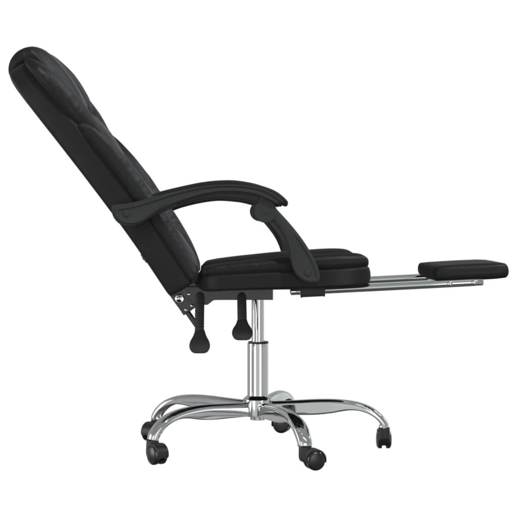 Silla de oficina Pulssar reclinable con reposapiés negro 112,5-122x63x56 cm
