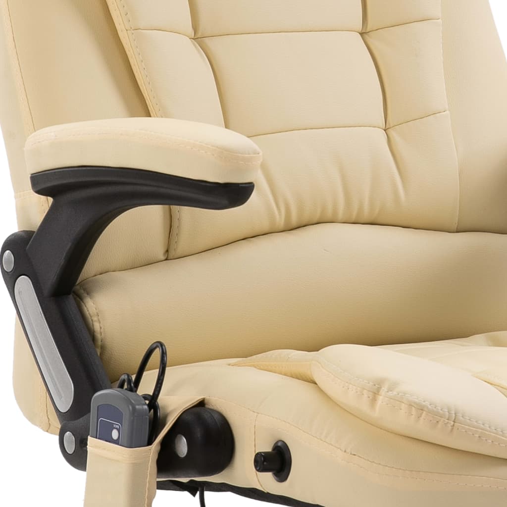 Silla de oficina Stanlow función masaje + calefacción crema 110-119x64x71 cm