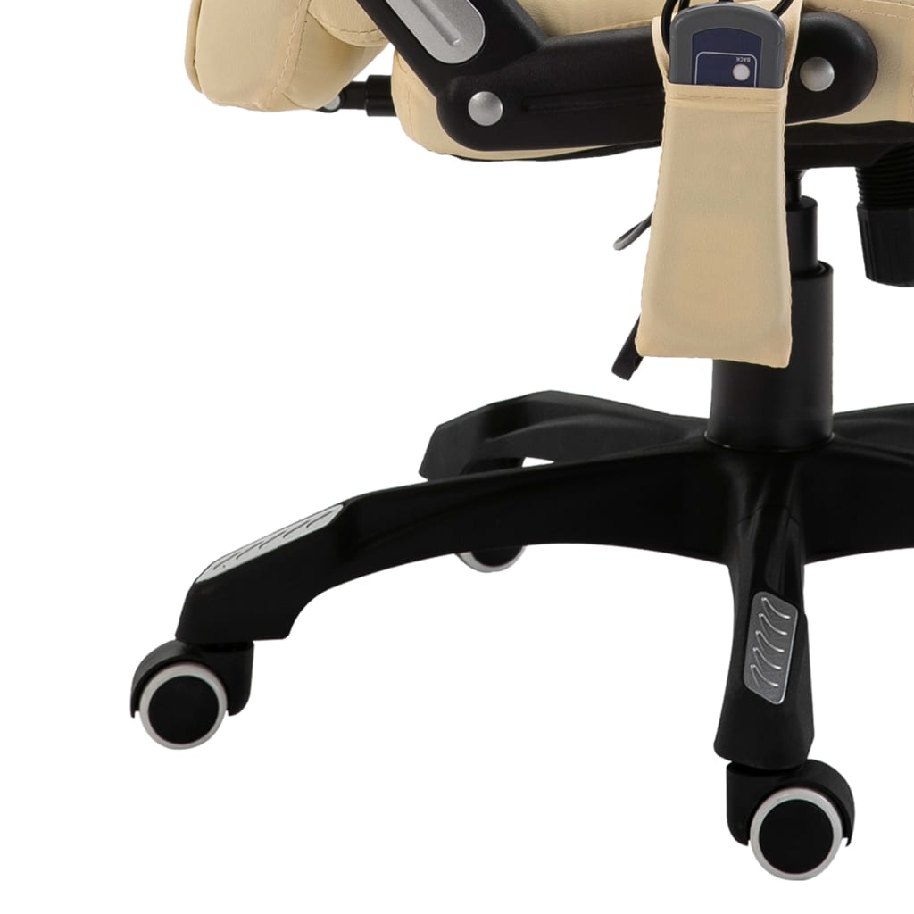 Silla de oficina Stanlow función masaje + calefacción crema 110-119x64x71 cm