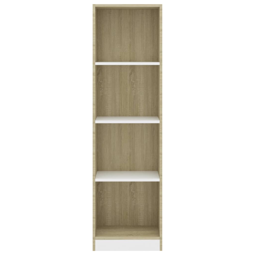 Estantería Valis 4 niveles blanco/roble claro 142x40x24 cm