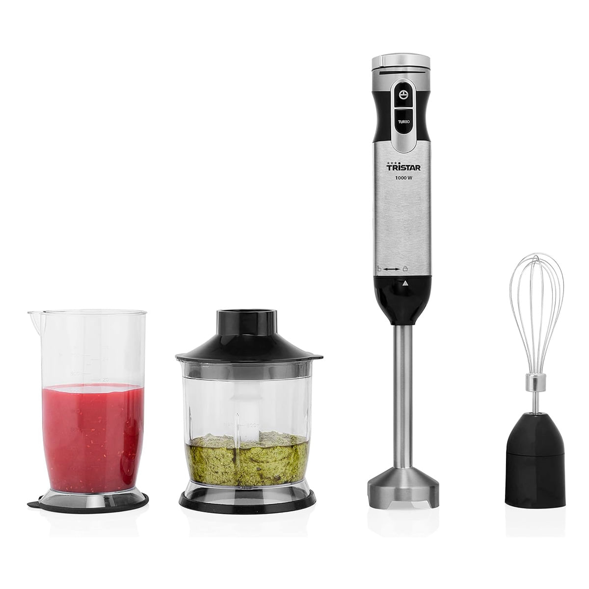 Batidora de mano Tristar MX-4829 1000W con accesorios inox 3