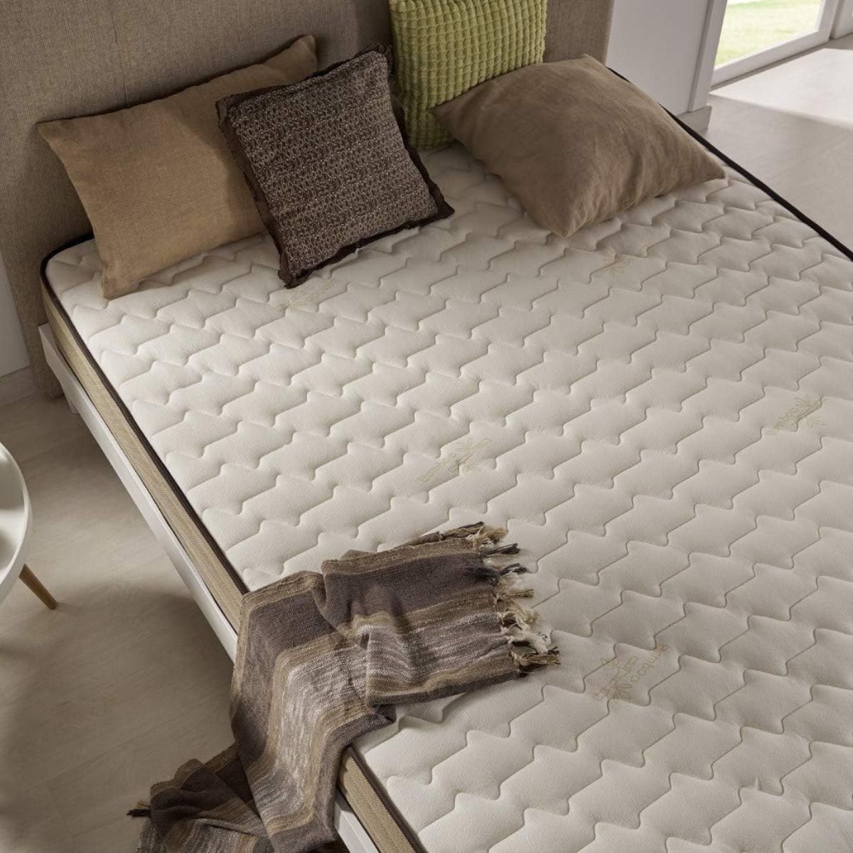 Colchon-viscoelastico-Luxury-Bamboo-Confort-nucleo-Pro-Nature-blanco-marron-20-cm