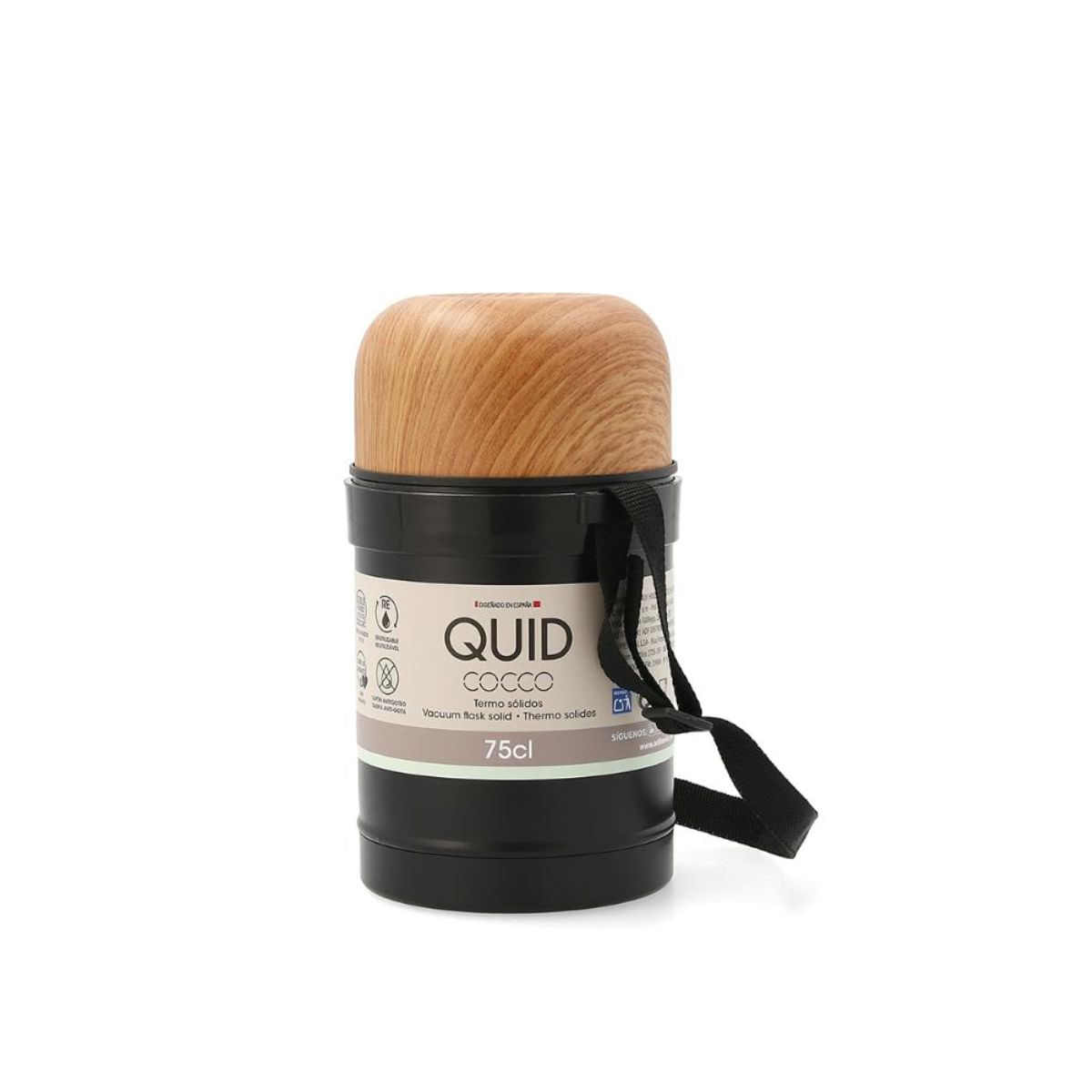 Termo-Cocco-Quid-con-asa-acero-inoxidable-negro-750-ml