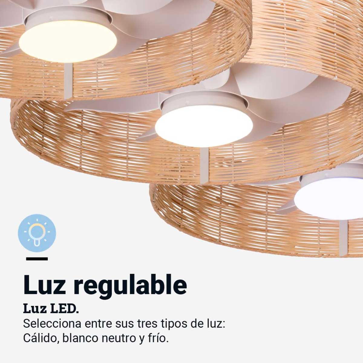 Ventilador de techo Calma 7020WM Universal Blue DC 28W blanco/natural Ø60 cm 3