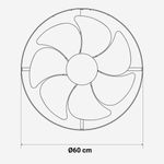 Ventilador de techo Calma 7020WM Universal Blue DC 28W blanco/natural Ø60 cm medidas