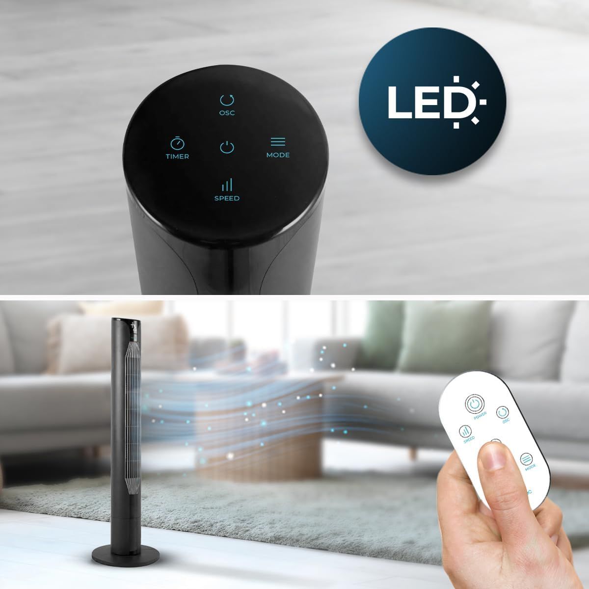 Ventilador-de-torre-Cecotec-EnergySilence-8150-Skyline-55W-mando-a-distancia-negro-106-cm