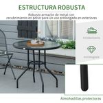 Mesa de jardín Stoke Outsunny redonda con agujero para sombrilla negro Ø80x72 cm