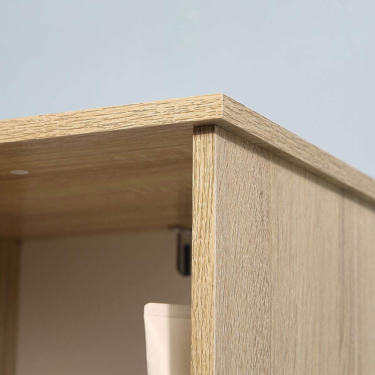 Armario Sutton Kleankin cajón + 3 estantes natural/blanco 171,2x32,6x30 cm