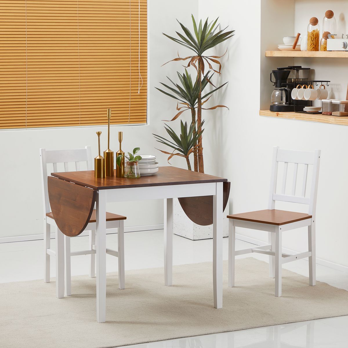 Mesa de cocina Campoamor Homcom plegable marrón 75x140x70 cm