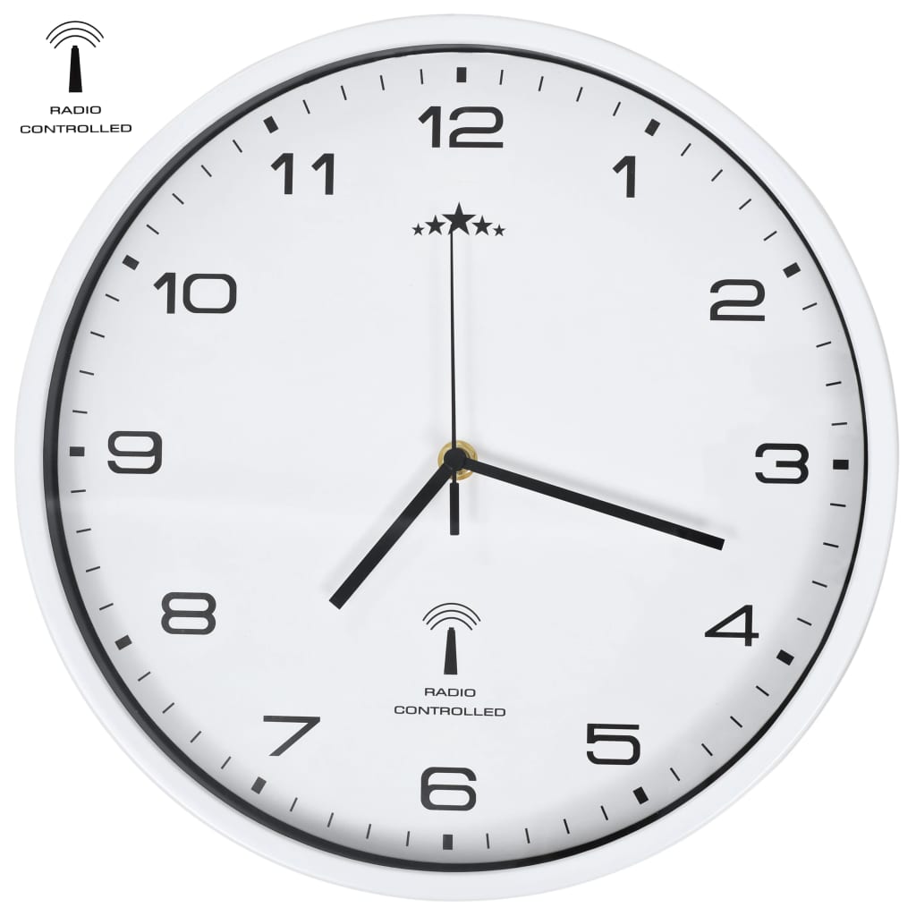 Reloj de pared Cloc radiocontrol 31 cm blanco/negro