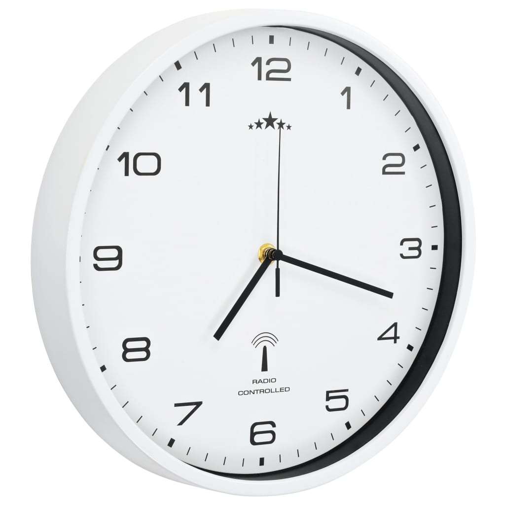 Reloj de pared Cloc radiocontrol 31 cm blanco/negro