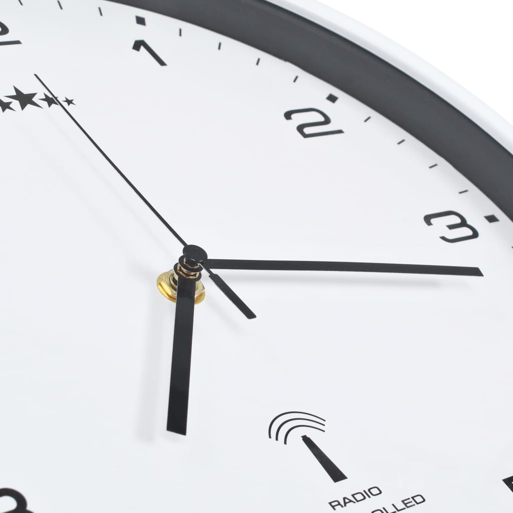 Reloj de pared Cloc radiocontrol 31 cm blanco/negro