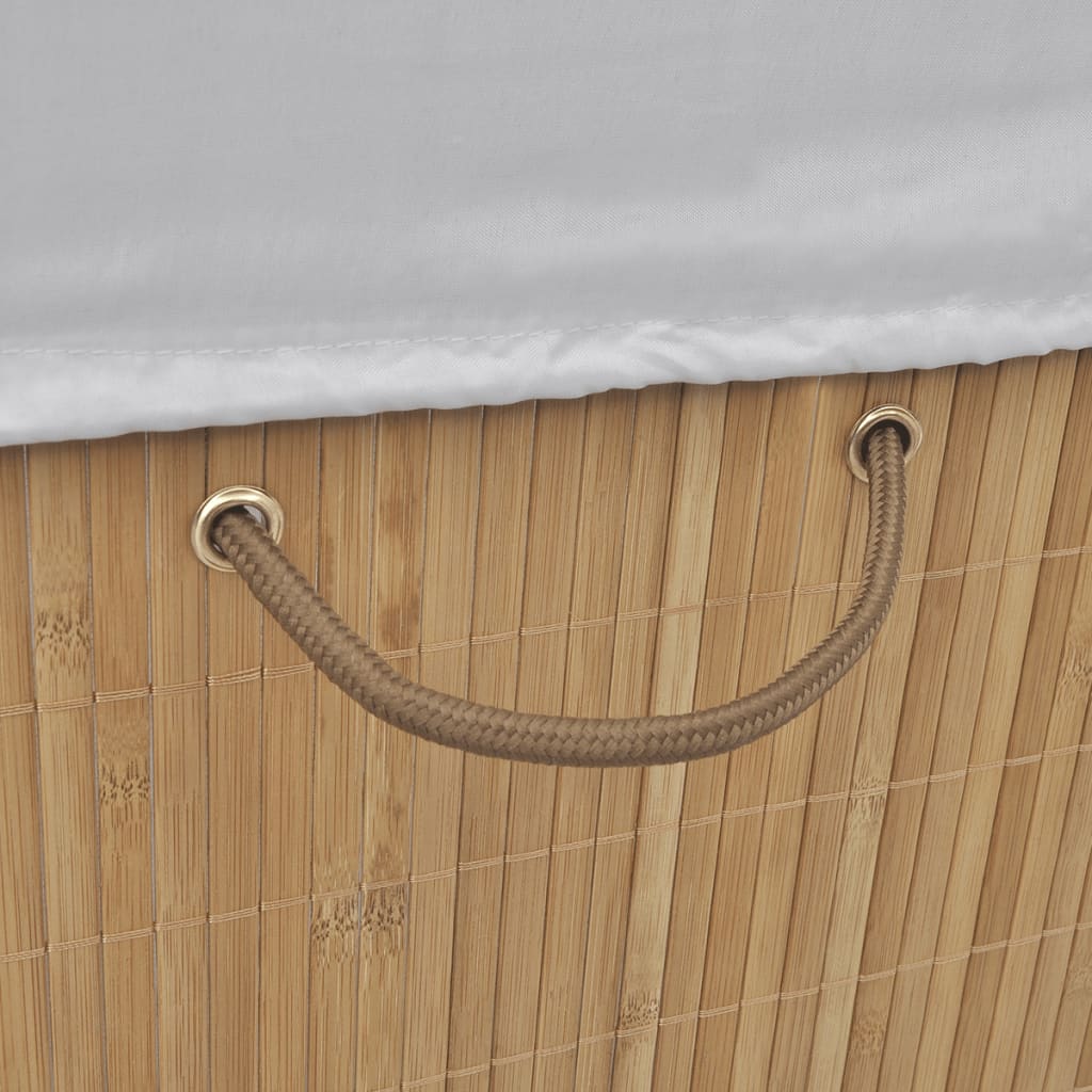 Cesto para ropa sucia con tapa y asas natural 60x52x32 cm