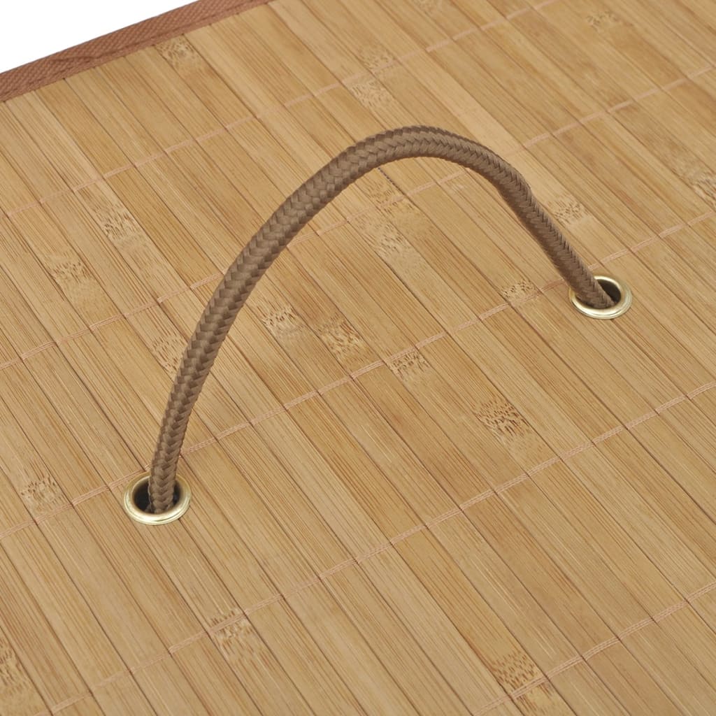 Cesto para ropa sucia con tapa y asas natural 60x52x32 cm
