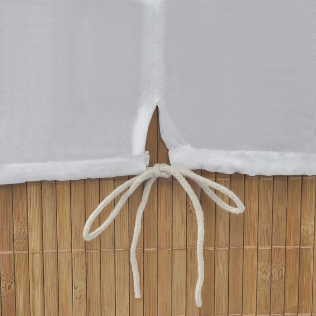 Cesto para ropa sucia con tapa y asas natural 60x52x32 cm