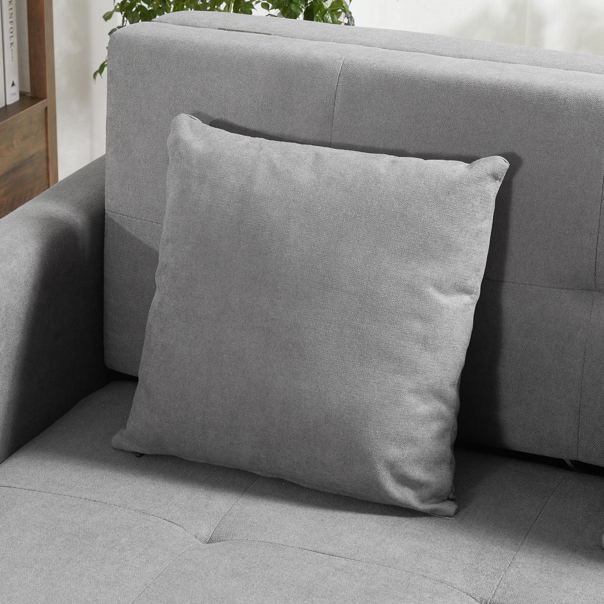 Sofá cama Lyla Homcom 2 plazas reposabrazos gris 81x152x101 cm