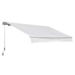 Toldo manual Outsunny retráctil anti UV blanco 350x250 cm