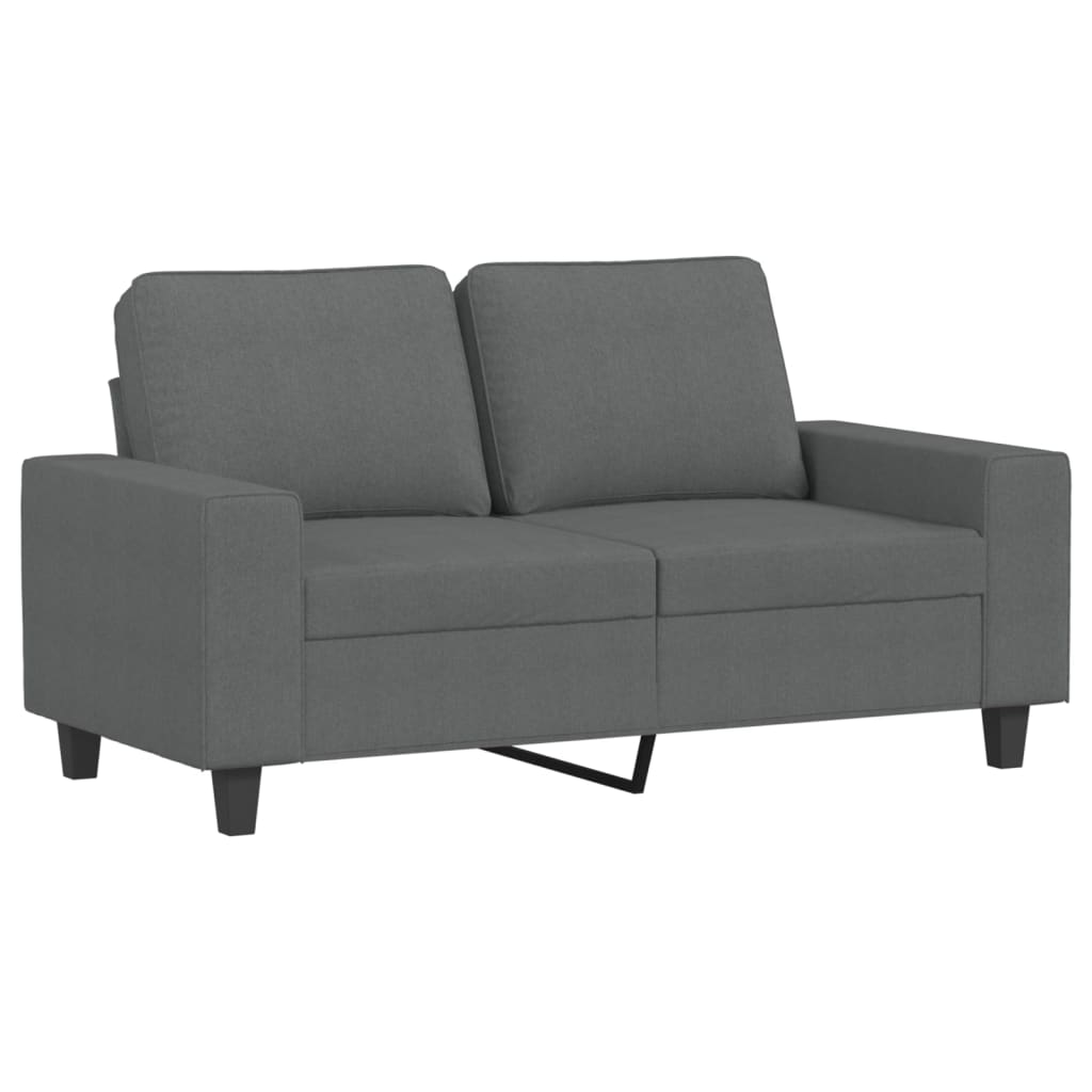 Pack de 2 sofás Umma 2 plazas tapizado tela gris oscuro