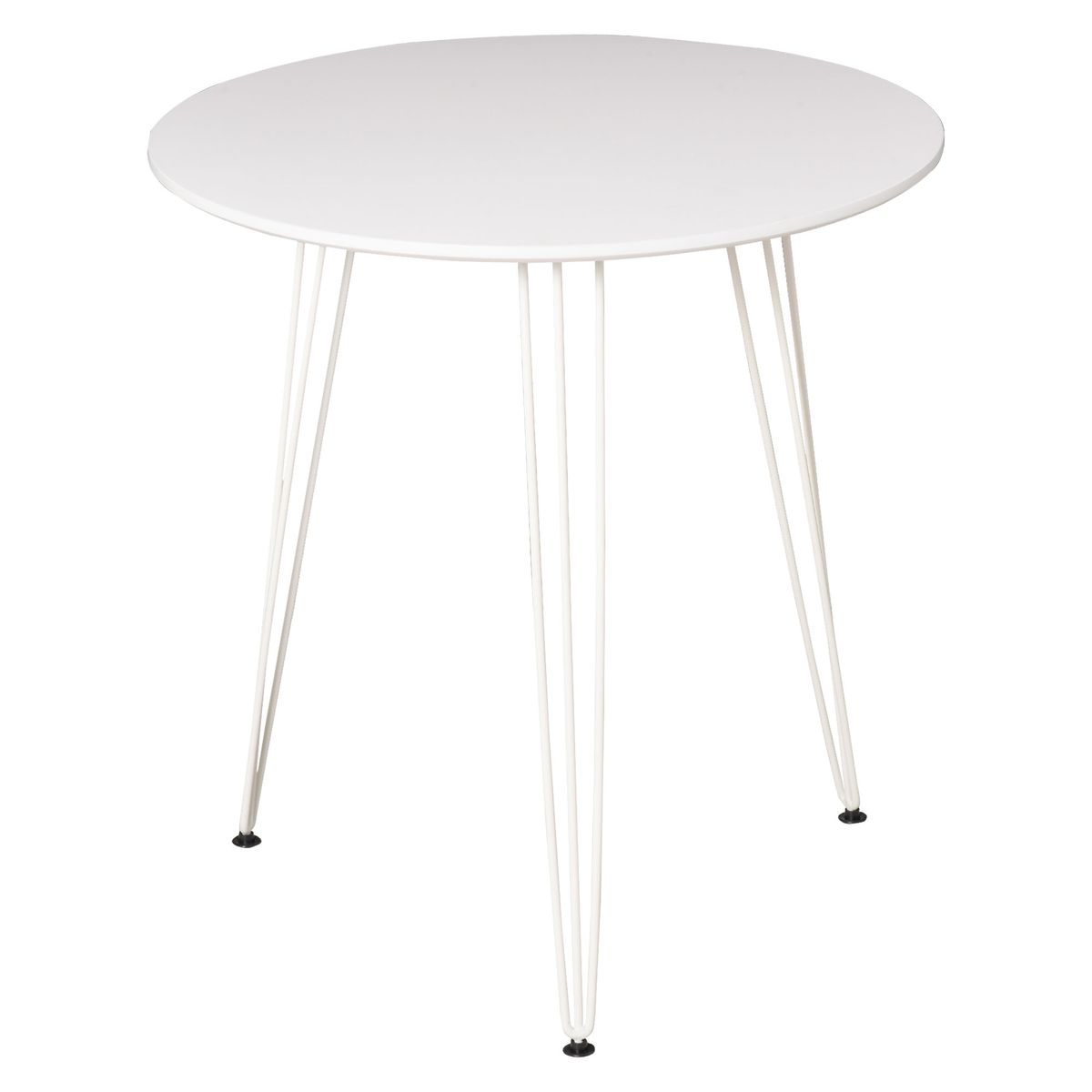 Mesa de comedor Zenia Homcom patas horquilla blanco Ø70x75 cm