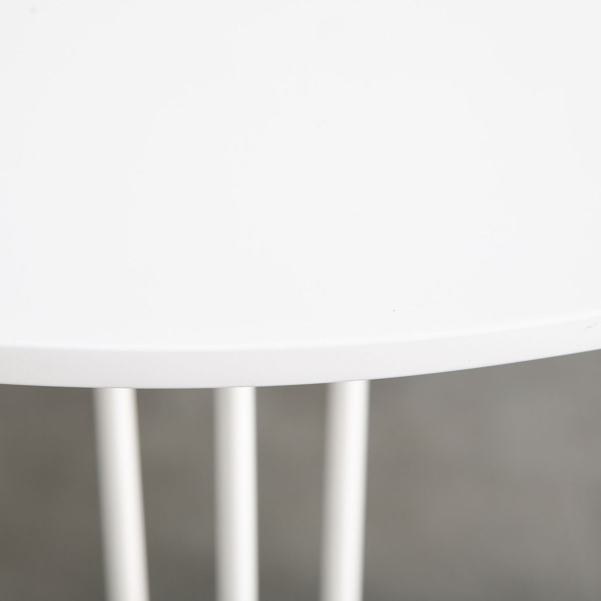 Mesa de comedor Zenia Homcom patas horquilla blanco Ø70x75 cm