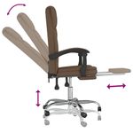 Silla de oficina Simos reclinable altura ajustable marrón 112,5-122x63x56 cm
