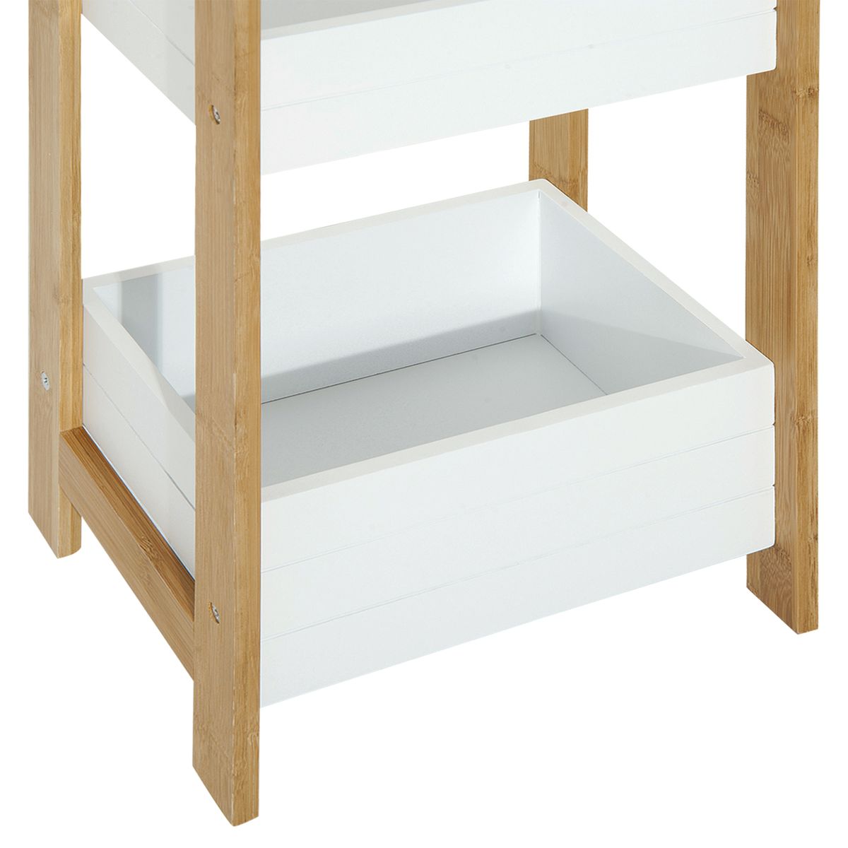 Estantería Huby Homcom 3 estantes blanco/natural 74x27,5x20,8 cm