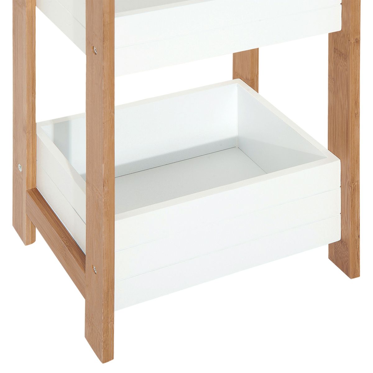 Estantería Huby Homcom 3 estantes blanco/natural 74x27,5x20,8 cm