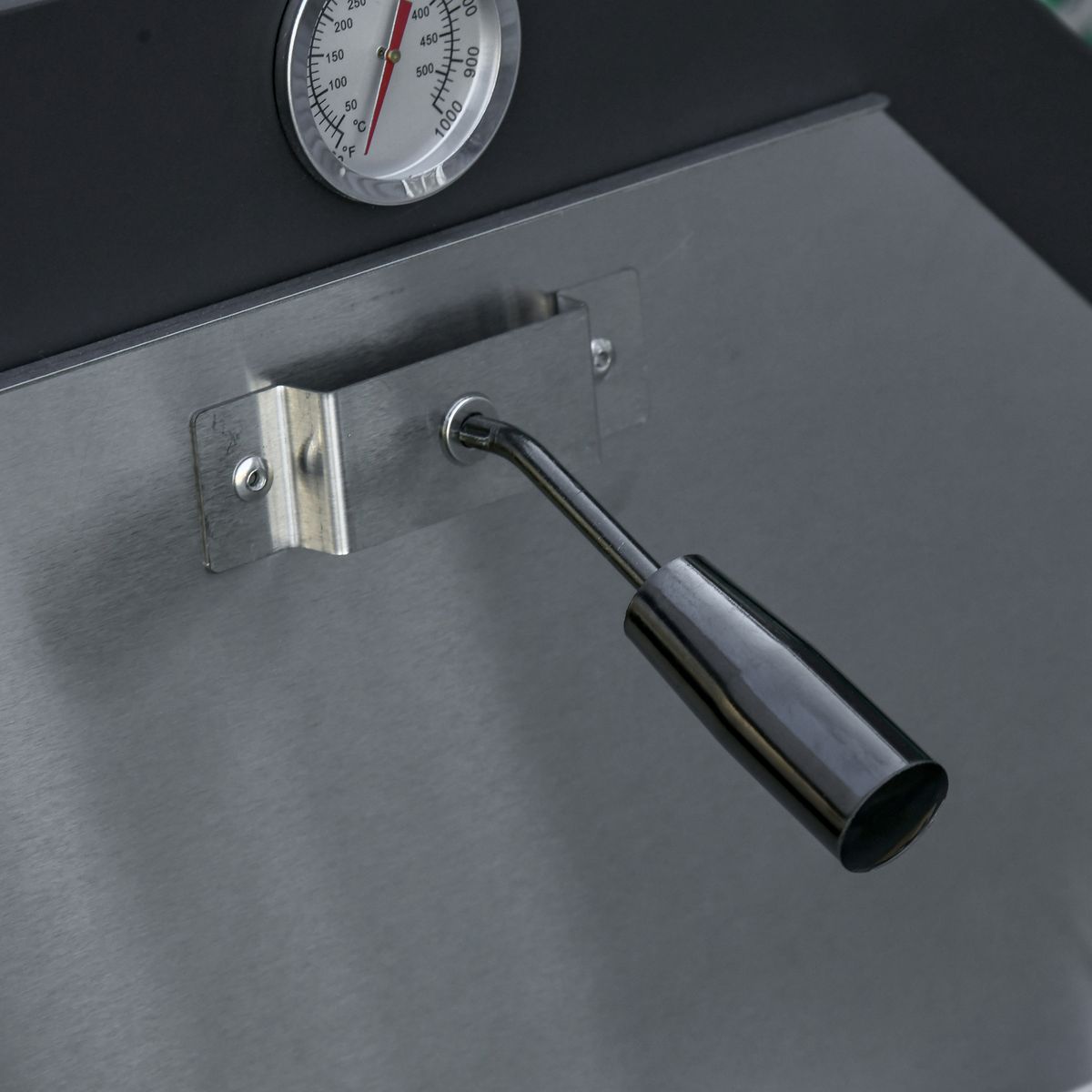 Horno de leña Outsunny 3 niveles con ruedas acero inox negro 160x64x54 cm