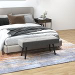 Banco Sojo Homcom acolchado gris 45x100x36 cm