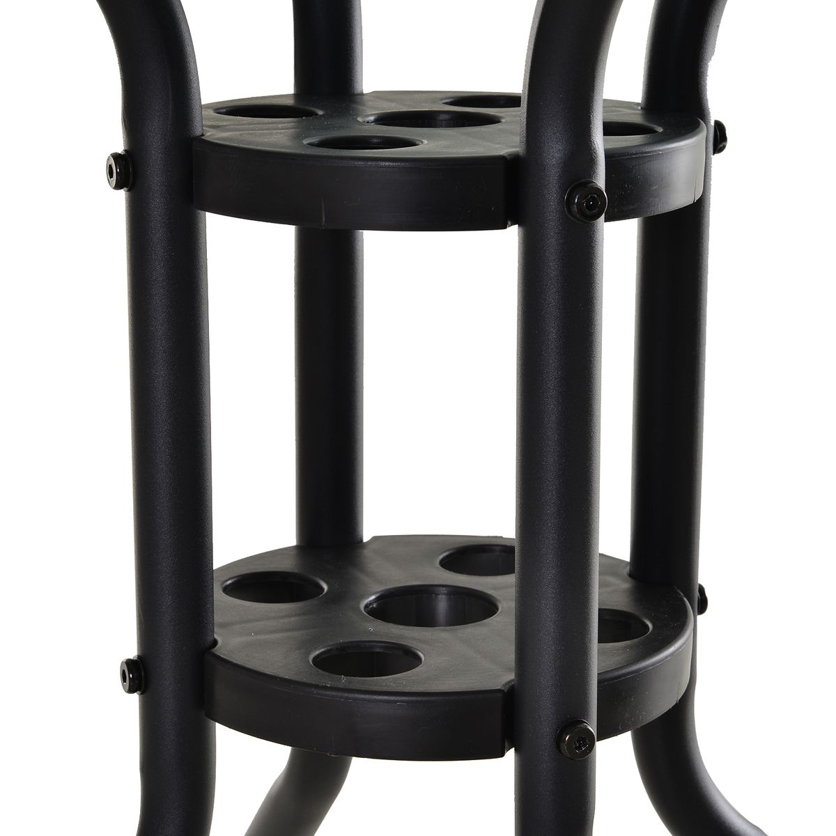 Mesa de jardín Chester Outsunny redonda con agujero para sombrilla negro Ø80x72 cm