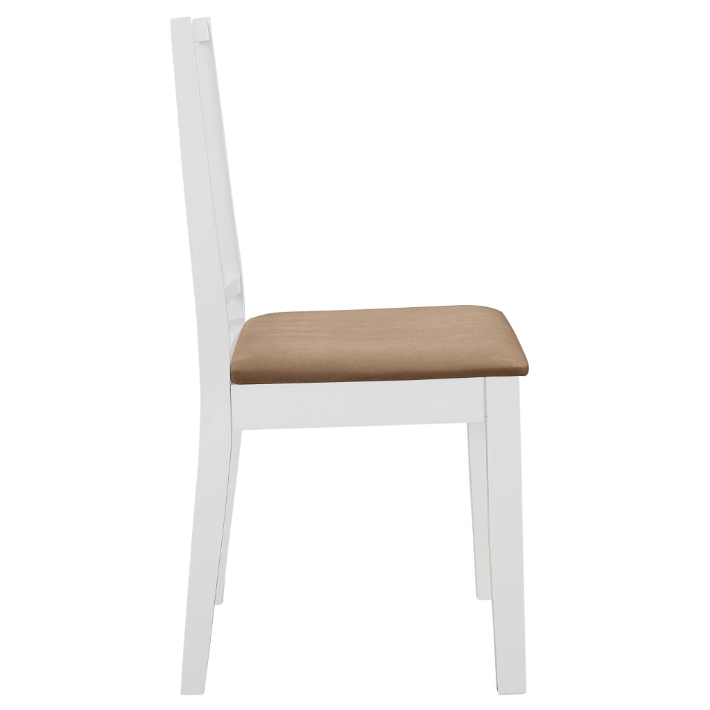 Conjunto de comedor 4 sillas + mesa extensible blanco/natural 74x80-120x80 cm