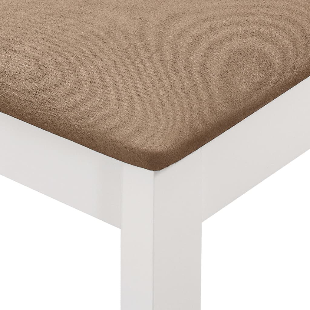 Conjunto de comedor 4 sillas + mesa extensible blanco/natural 74x80-120x80 cm