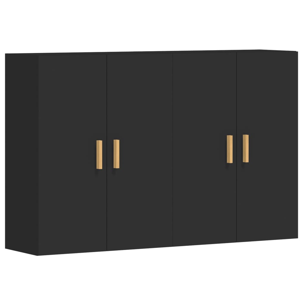 Pack de 2 armarios Riga de pared negro 90x69,5x34 cm