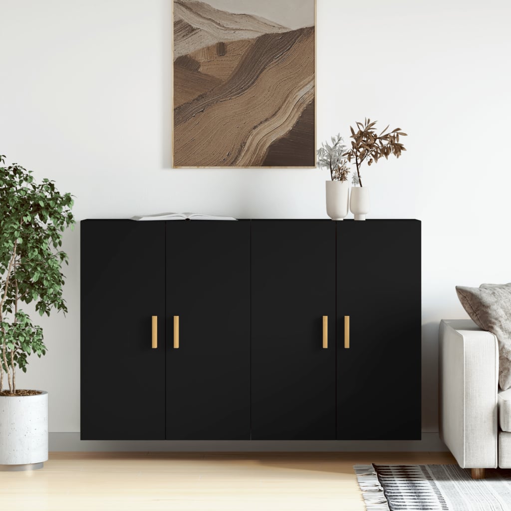 Pack de 2 armarios Riga de pared negro 90x69,5x34 cm