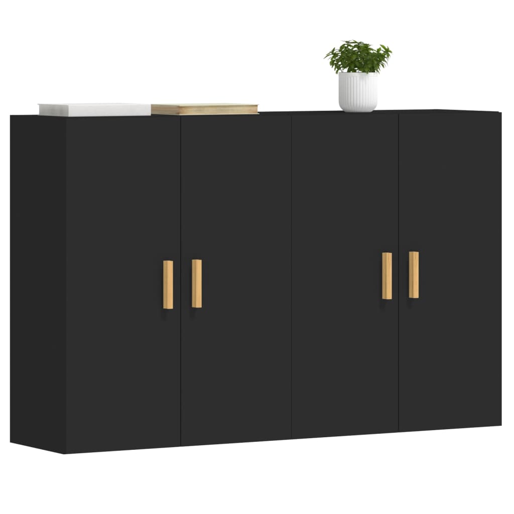 Pack de 2 armarios Riga de pared negro 90x69,5x34 cm