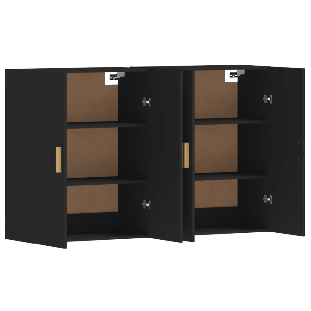 Pack de 2 armarios Riga de pared negro 90x69,5x34 cm