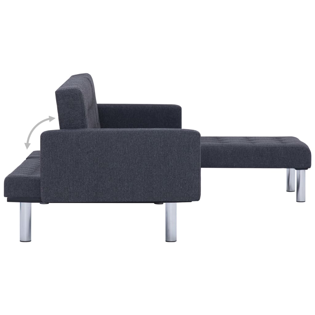 Sofá cama chaiselongue Five gris oscuro 69x218x155 cm