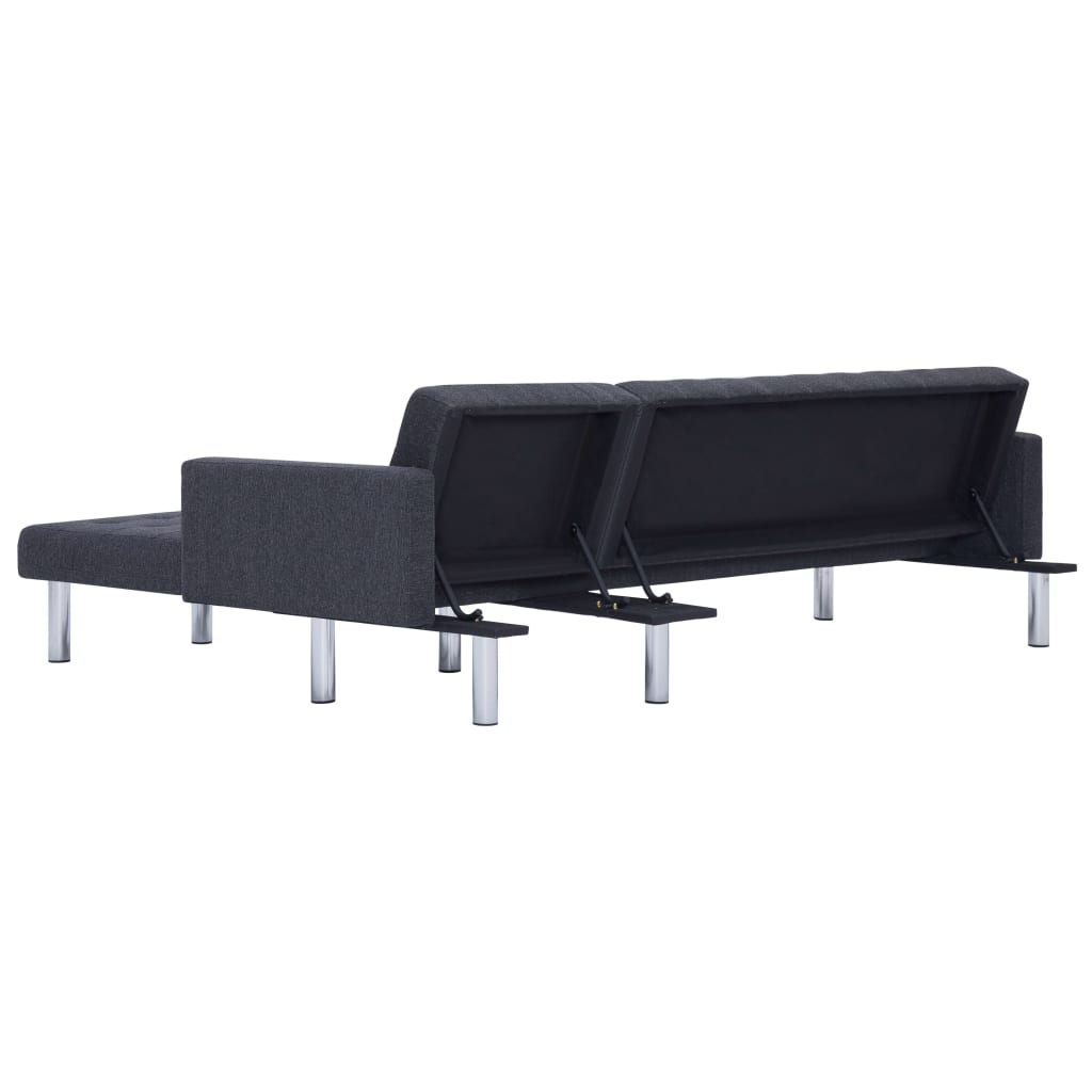 Sofá cama chaiselongue Five gris oscuro 69x218x155 cm
