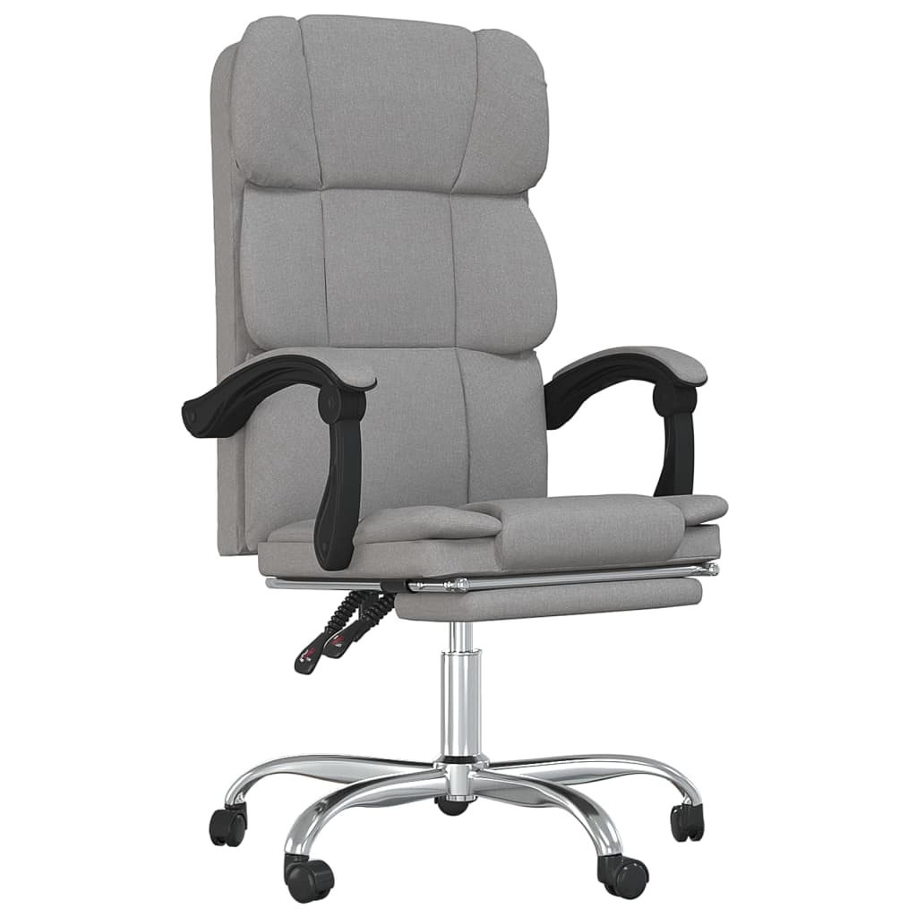 Silla de oficina Álamo reclinable altura regulable gris claro 112,5-122x63x56 cm