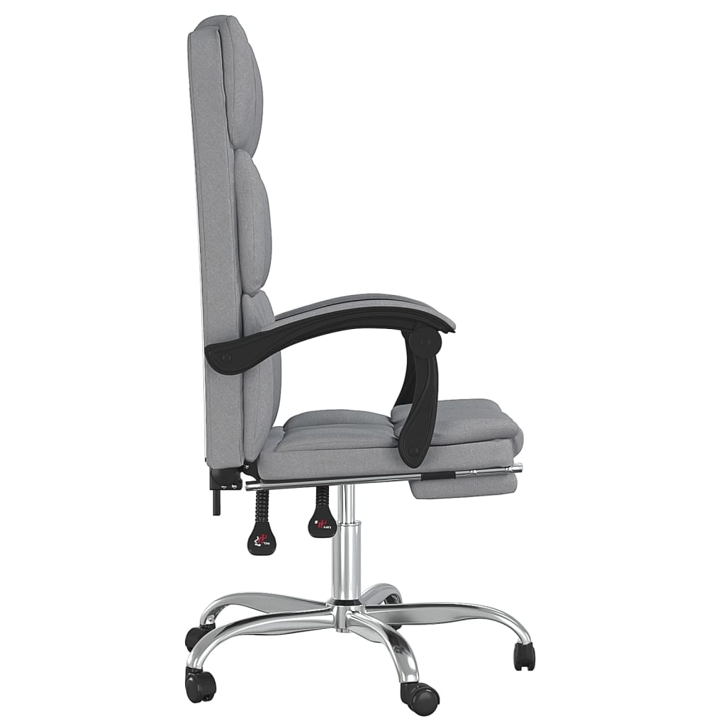 Silla de oficina Álamo reclinable altura regulable gris claro 112,5-122x63x56 cm